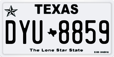 TX license plate DYU8859