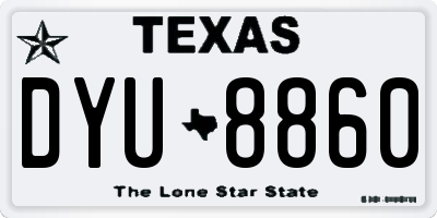TX license plate DYU8860