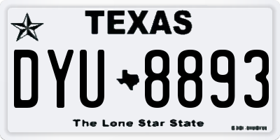 TX license plate DYU8893