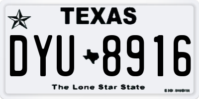 TX license plate DYU8916