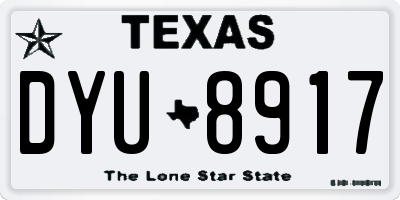 TX license plate DYU8917