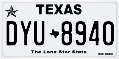 TX license plate DYU8940
