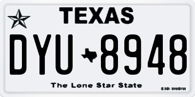 TX license plate DYU8948