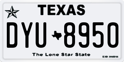 TX license plate DYU8950