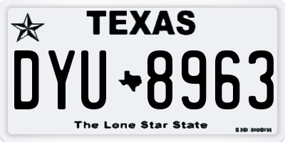 TX license plate DYU8963