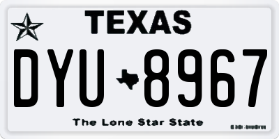 TX license plate DYU8967