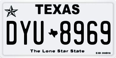 TX license plate DYU8969