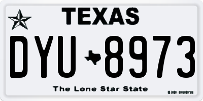 TX license plate DYU8973