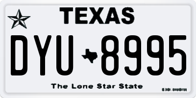 TX license plate DYU8995