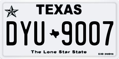 TX license plate DYU9007
