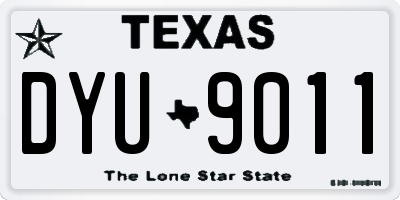 TX license plate DYU9011