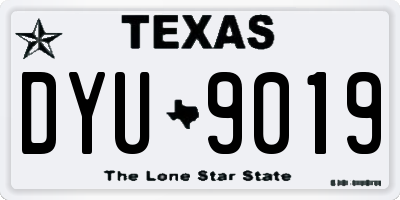 TX license plate DYU9019