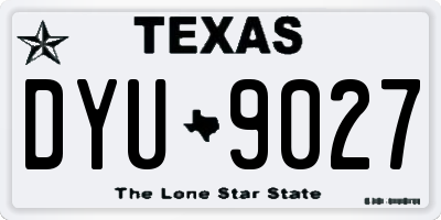 TX license plate DYU9027