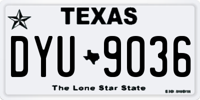 TX license plate DYU9036