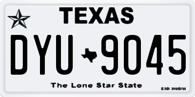 TX license plate DYU9045