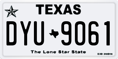 TX license plate DYU9061