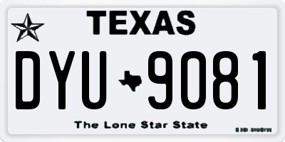 TX license plate DYU9081