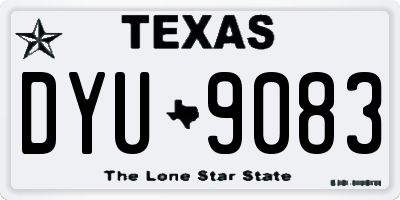 TX license plate DYU9083
