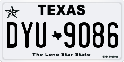 TX license plate DYU9086