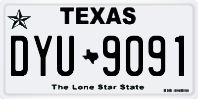 TX license plate DYU9091