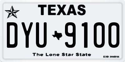 TX license plate DYU9100