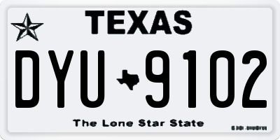 TX license plate DYU9102