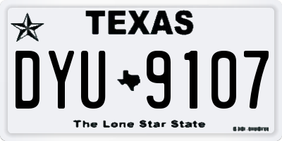 TX license plate DYU9107