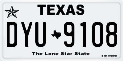 TX license plate DYU9108