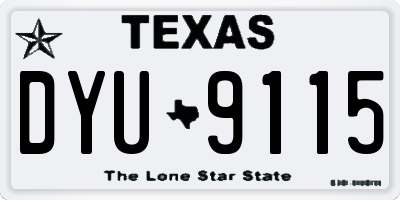 TX license plate DYU9115