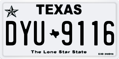 TX license plate DYU9116