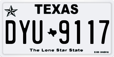TX license plate DYU9117