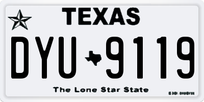 TX license plate DYU9119