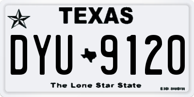 TX license plate DYU9120
