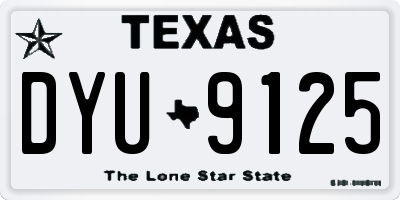 TX license plate DYU9125