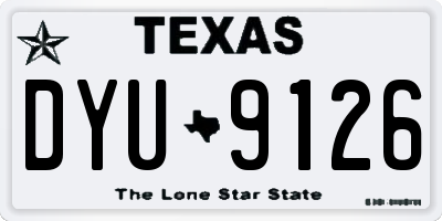 TX license plate DYU9126