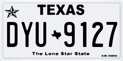 TX license plate DYU9127