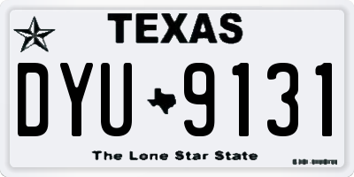 TX license plate DYU9131