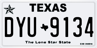 TX license plate DYU9134