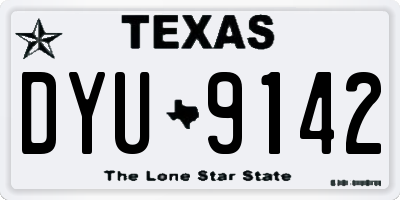 TX license plate DYU9142