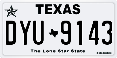 TX license plate DYU9143