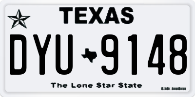 TX license plate DYU9148