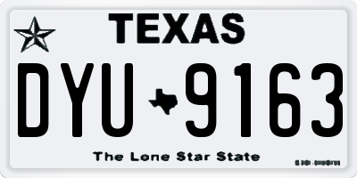 TX license plate DYU9163