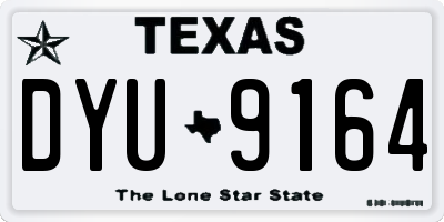 TX license plate DYU9164