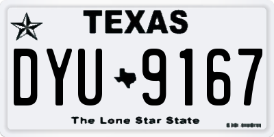TX license plate DYU9167