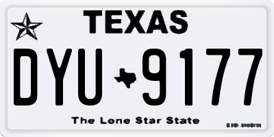 TX license plate DYU9177