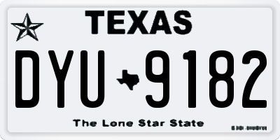 TX license plate DYU9182