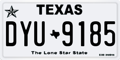 TX license plate DYU9185