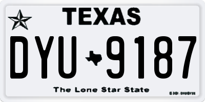 TX license plate DYU9187
