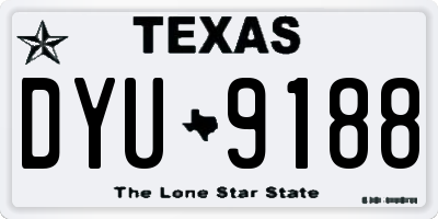 TX license plate DYU9188