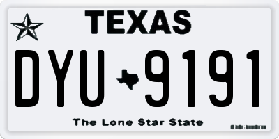 TX license plate DYU9191